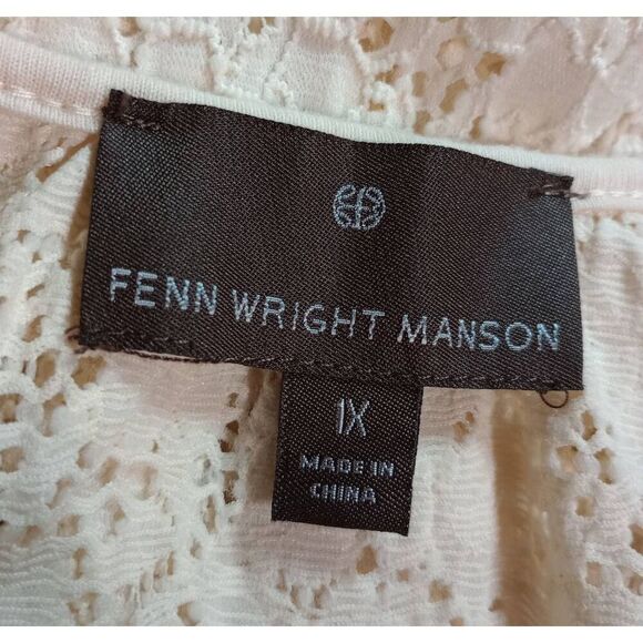 Fenn Wright Manson Shirt Ladies 1x Ivory Lace Button Front - Picture 6 of 7